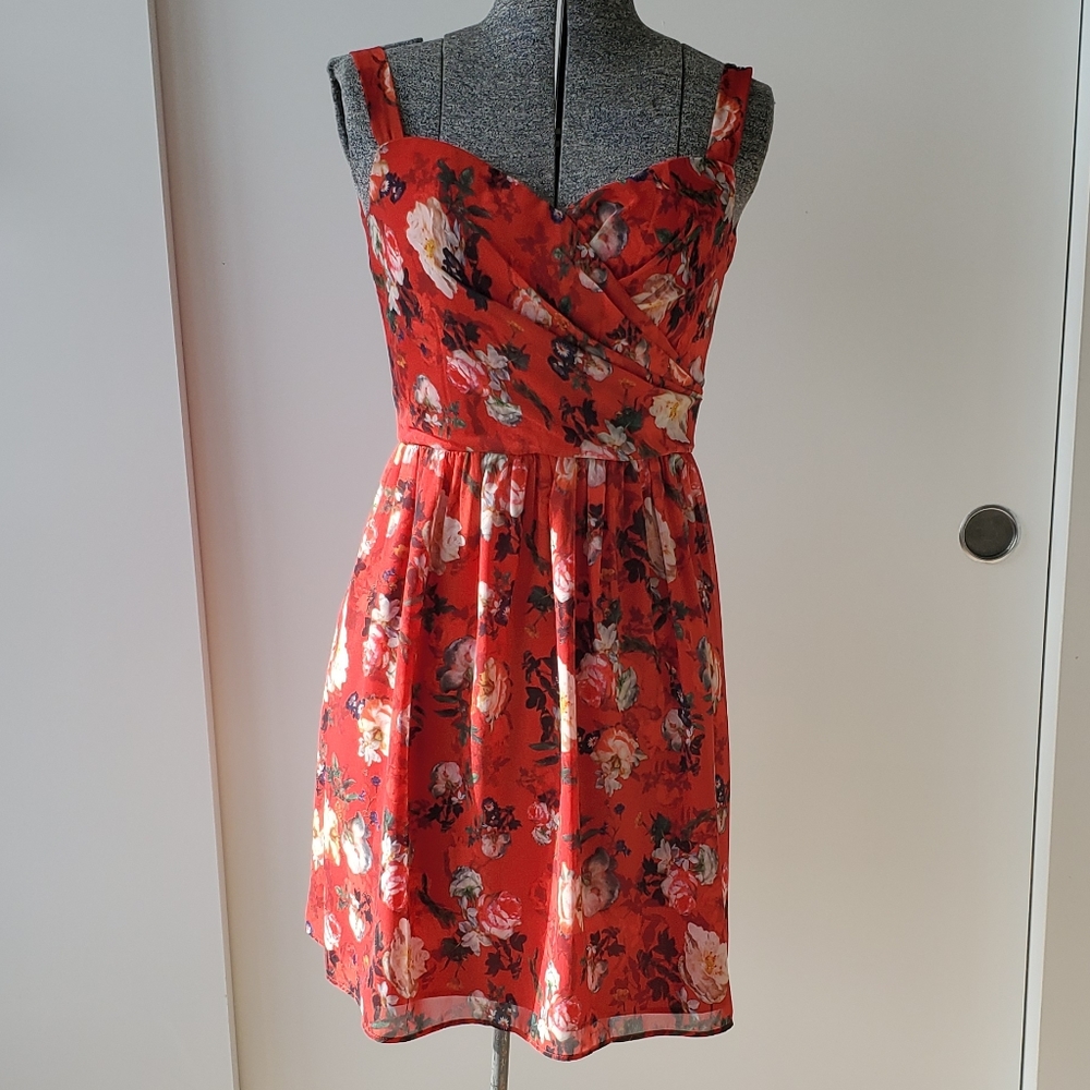 The Kooples Red Floral Mini Dress